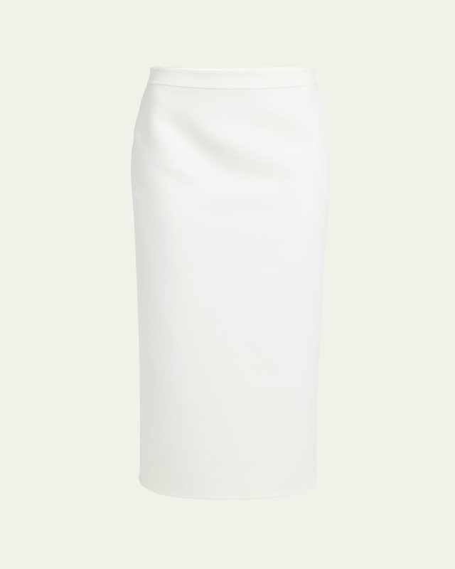 Cashmere Compact Pencil Midi Skirt